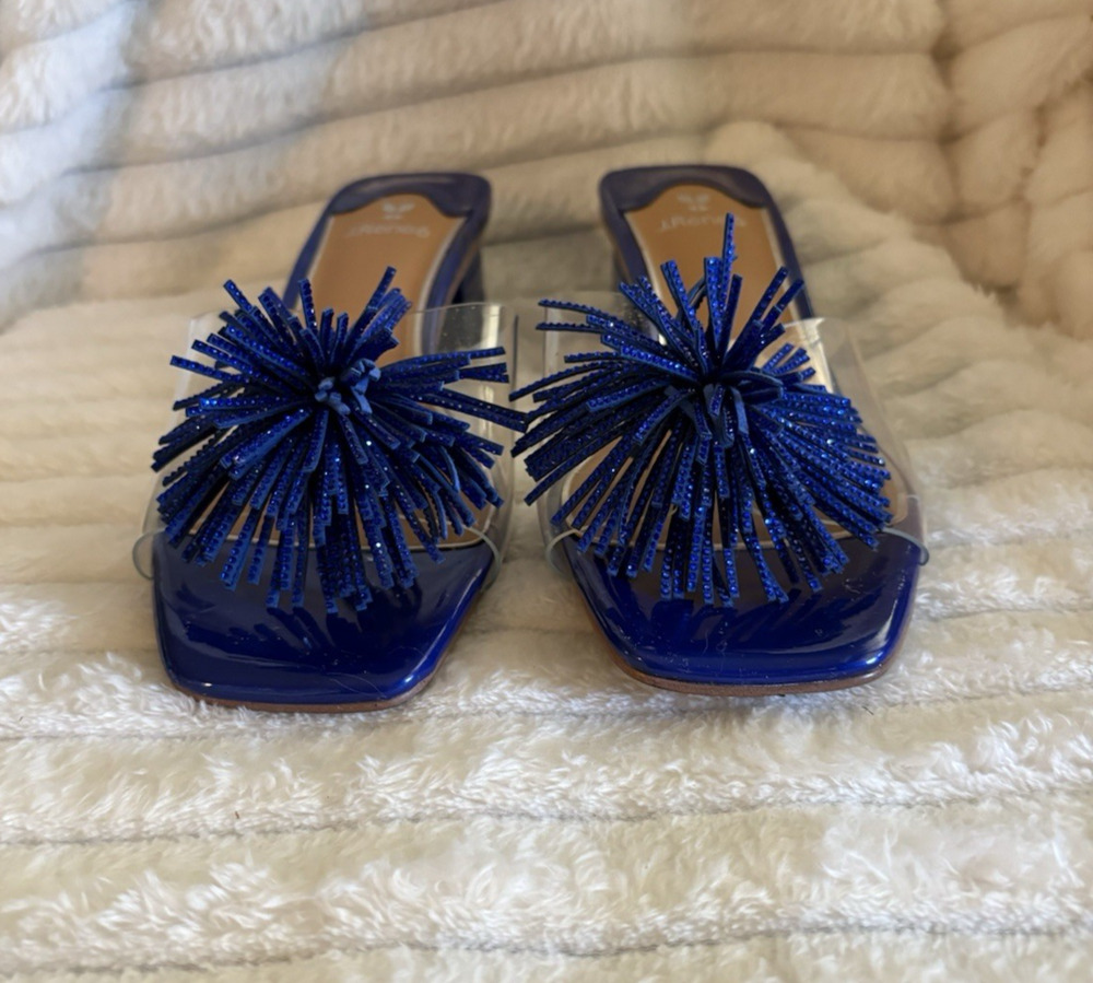 J. Renee Ozara Women's Sandal Slides Royal Blue Sz 11 W